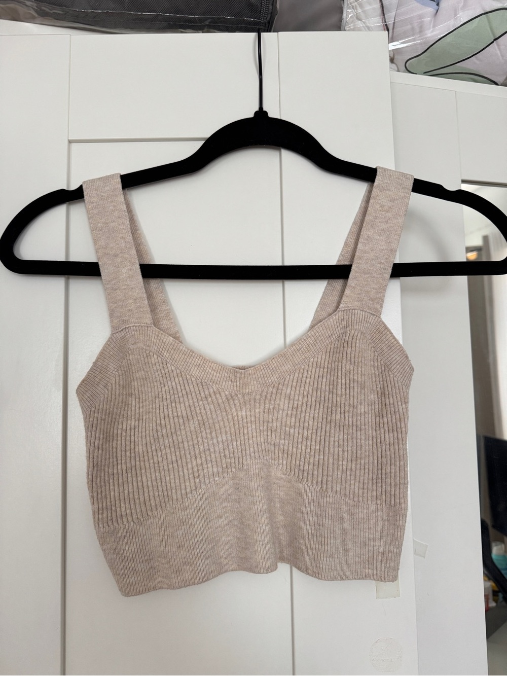 Gilly Hicks Neutral Ribbed Knit Crop Top - Beige